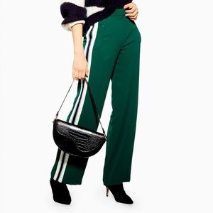 Topshop green side stripe pants